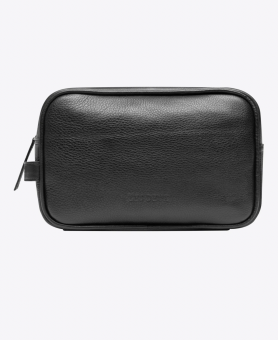 Leather Wash Bag Black